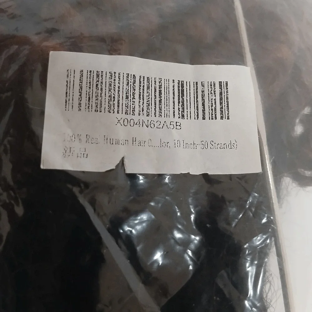 100% Human Hair Handmade Loc Extensions‎ 10 Inch Curly Ends 50 Strands 1B/30 New
